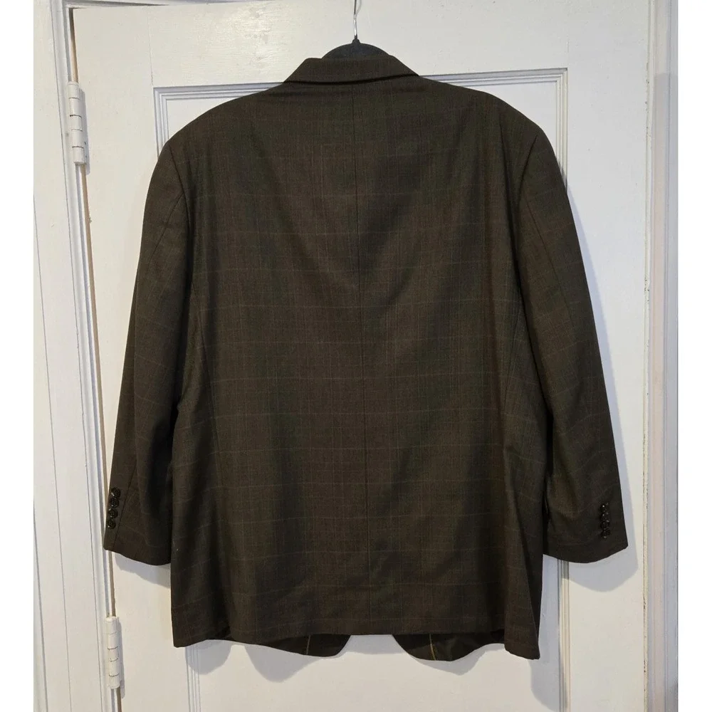 Lineage High Twist Microtech Men's Sport Coat Plaid Suit Jacket Measures 48R‎
